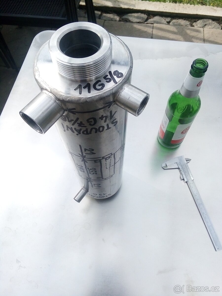 Nerez nádobka s přepadem průměr 101,6mm délka 397mm váha 3kg - 9