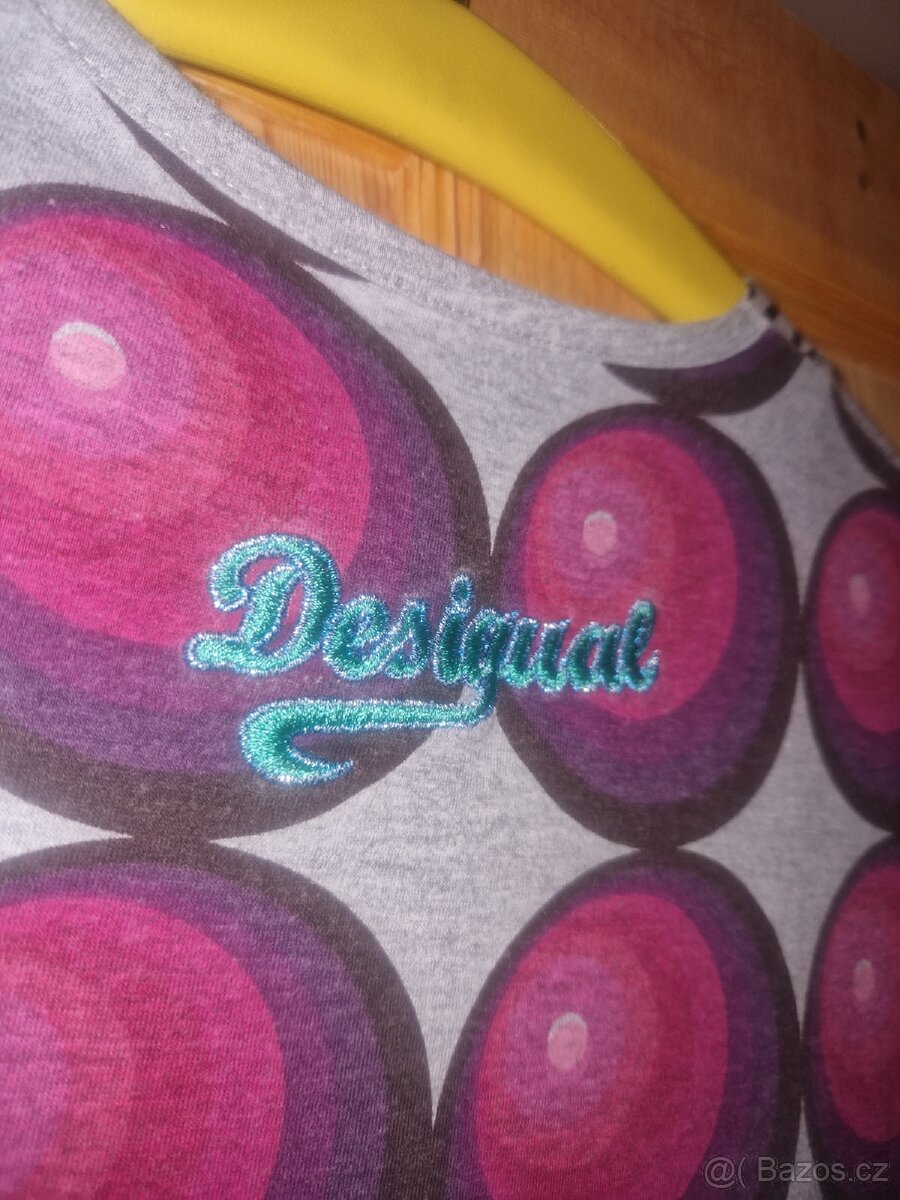 Desigual dámské značkové šaty šedé sexy s výstřihem vel S - 9