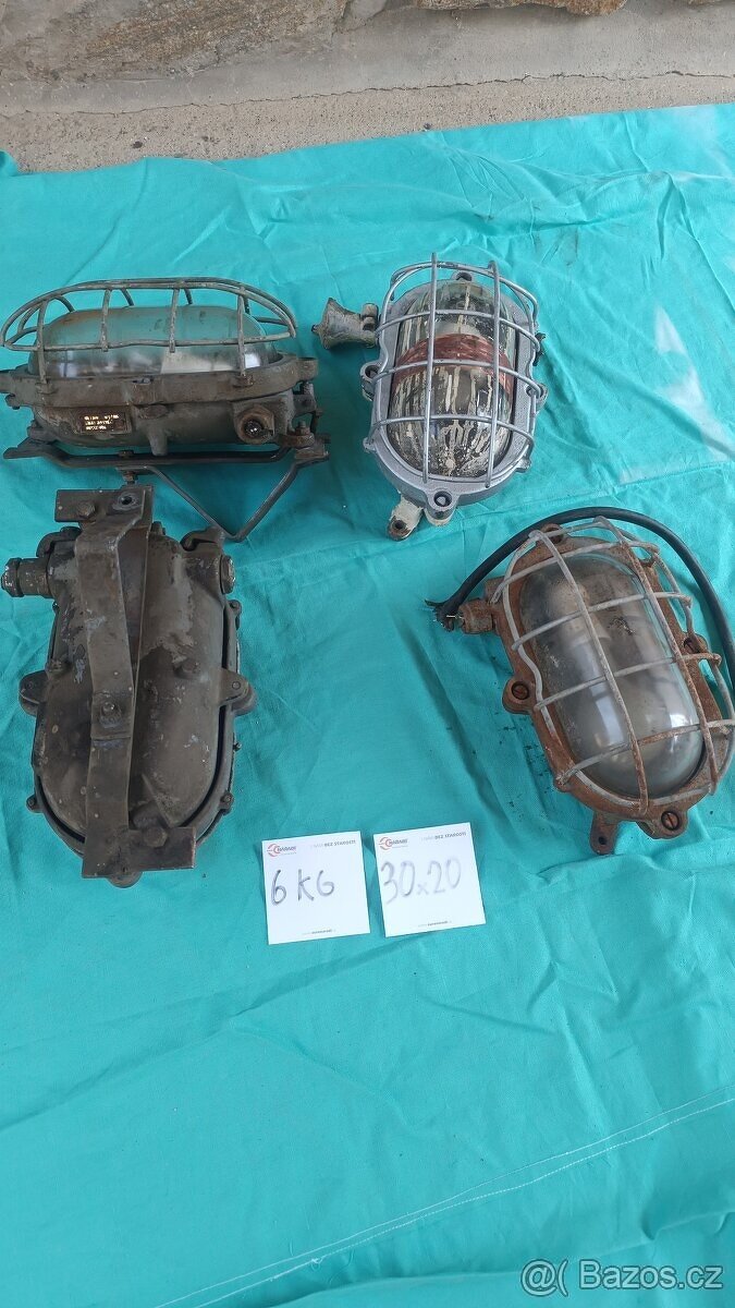 industriální lampa smaltovaná, litinová - 9