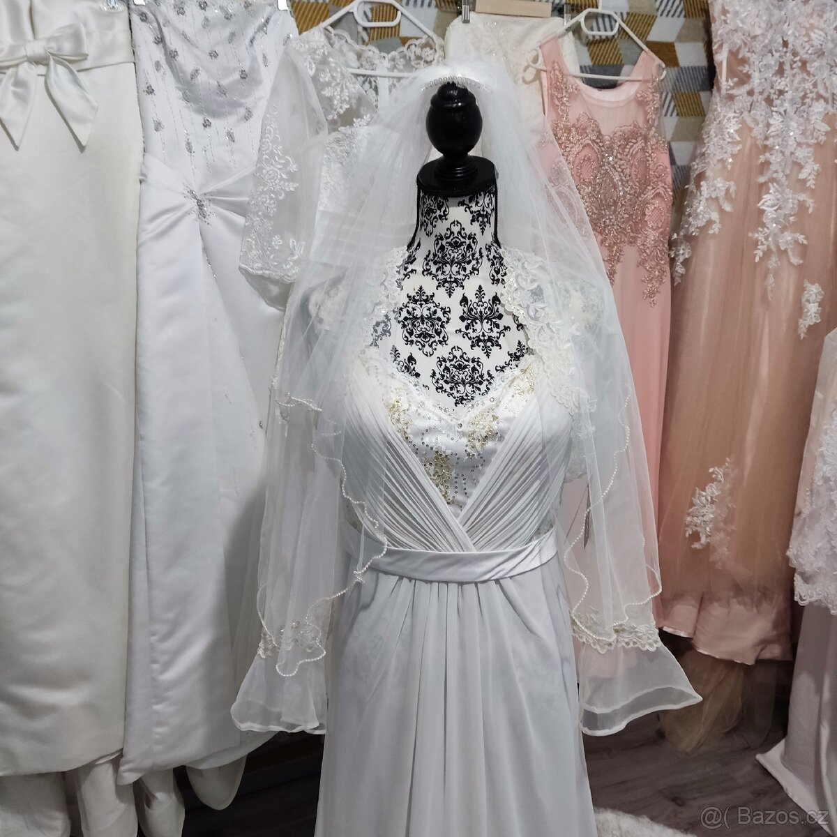 Boho svatební šaty 42/44 - 9