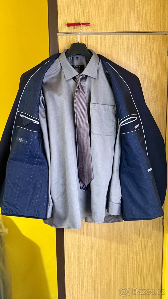 Zánovní luxusní pánský oblek Digel - tmavěmodrý velikost 66 - 9