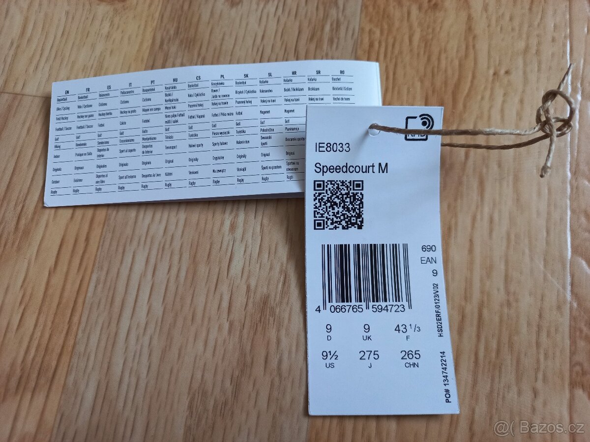 Prodám sálové boty ADIDAS Speedcourt M – vel. 43 1/3 - 9