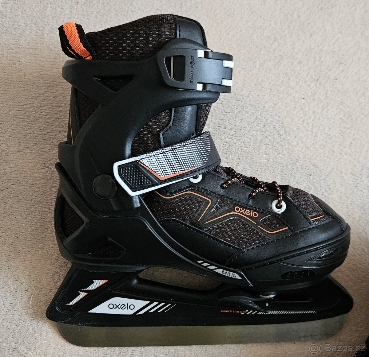 Chlapecké lední brusle Oxelo černo-oranžové, 29-32 - 9