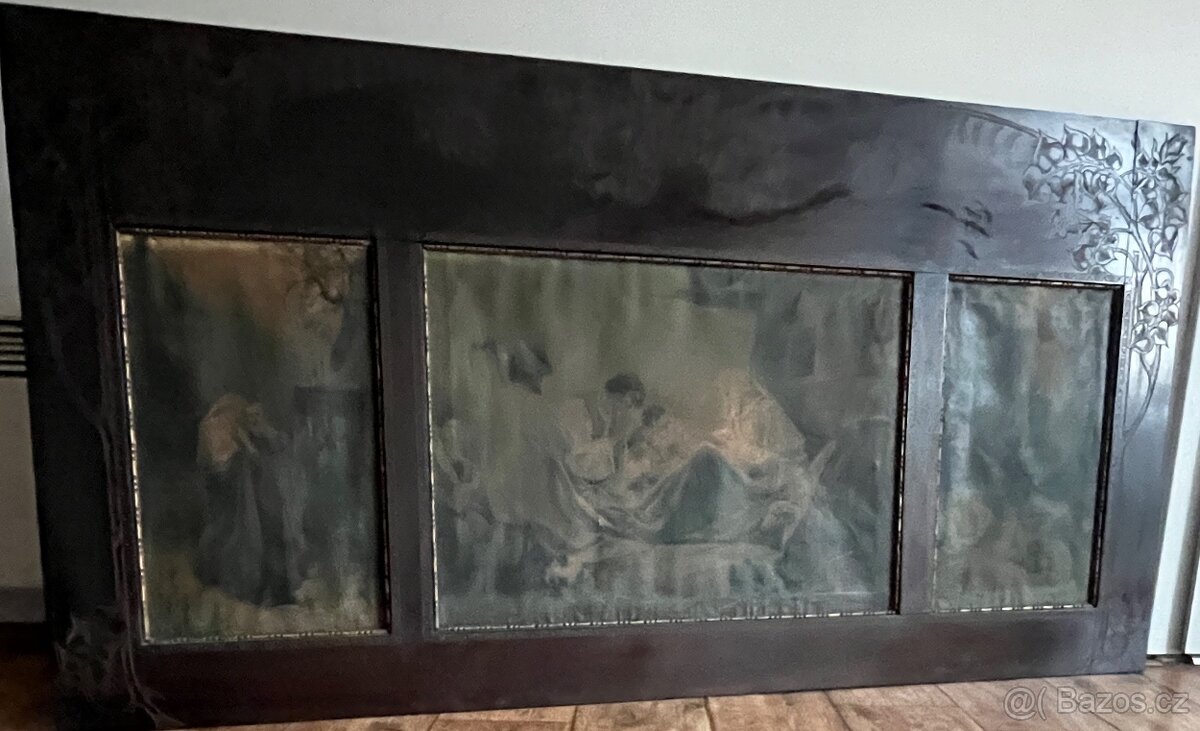 Secesní obrazový panel – triptych kolem roku 1900 - 9