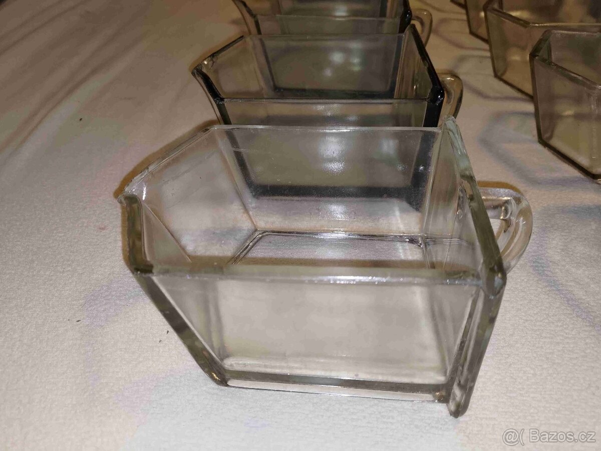 Skleněné dózy (šuplíčky) historické velké - 9