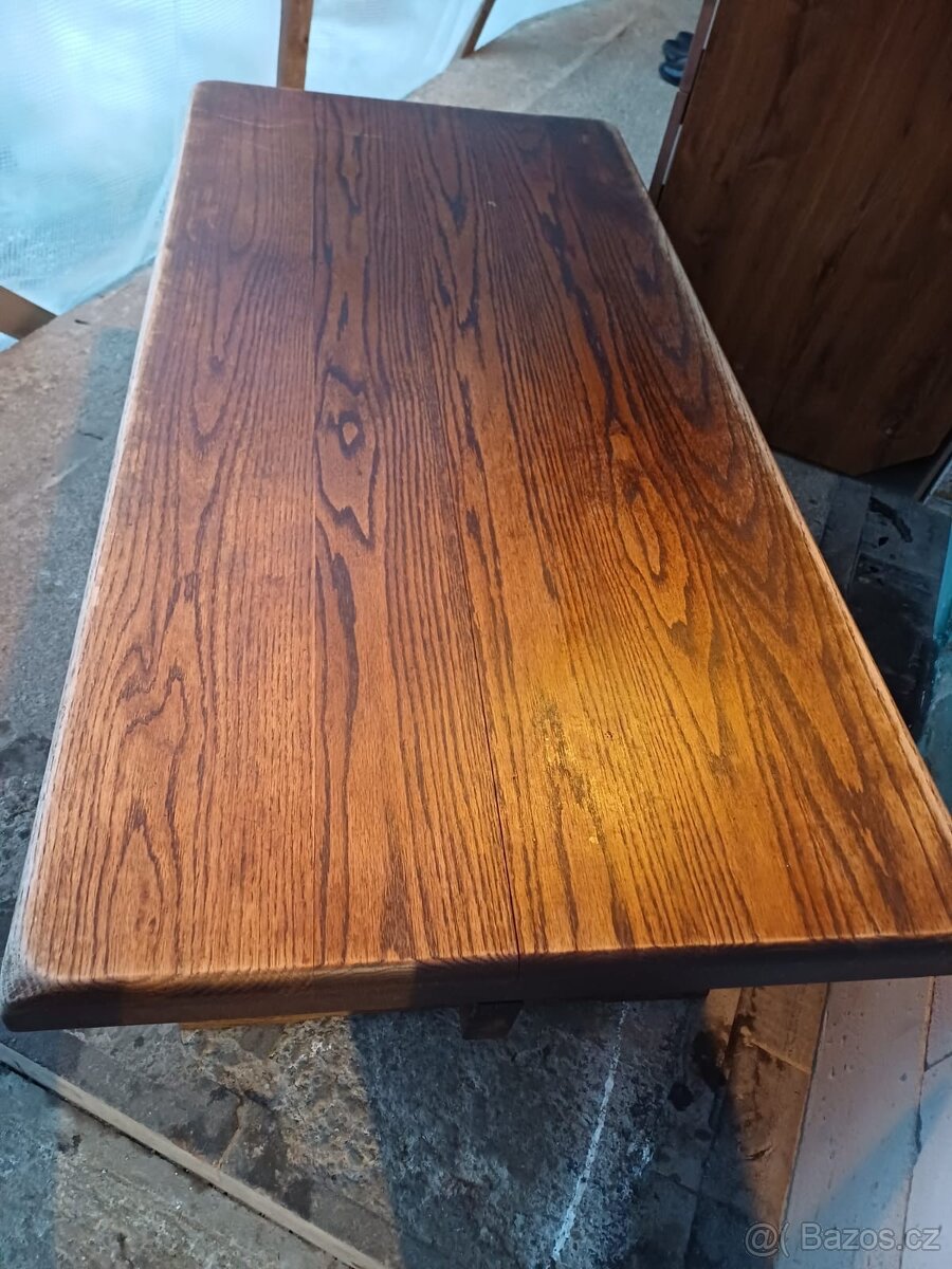 Holandská sedací souprava z pravého masivního dřeva + kůže - 9