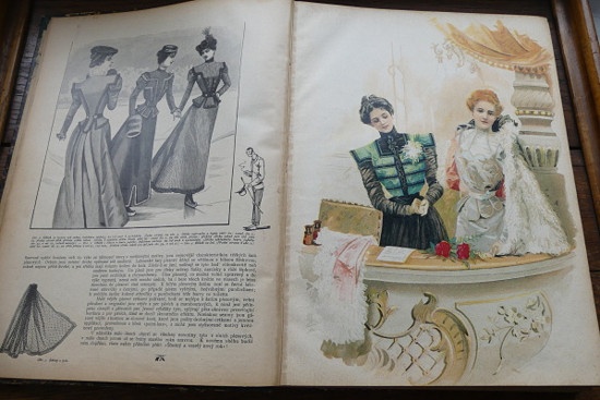 Nové Pařížské módy, svázaný ročník 1898, starý módní časopis - 9