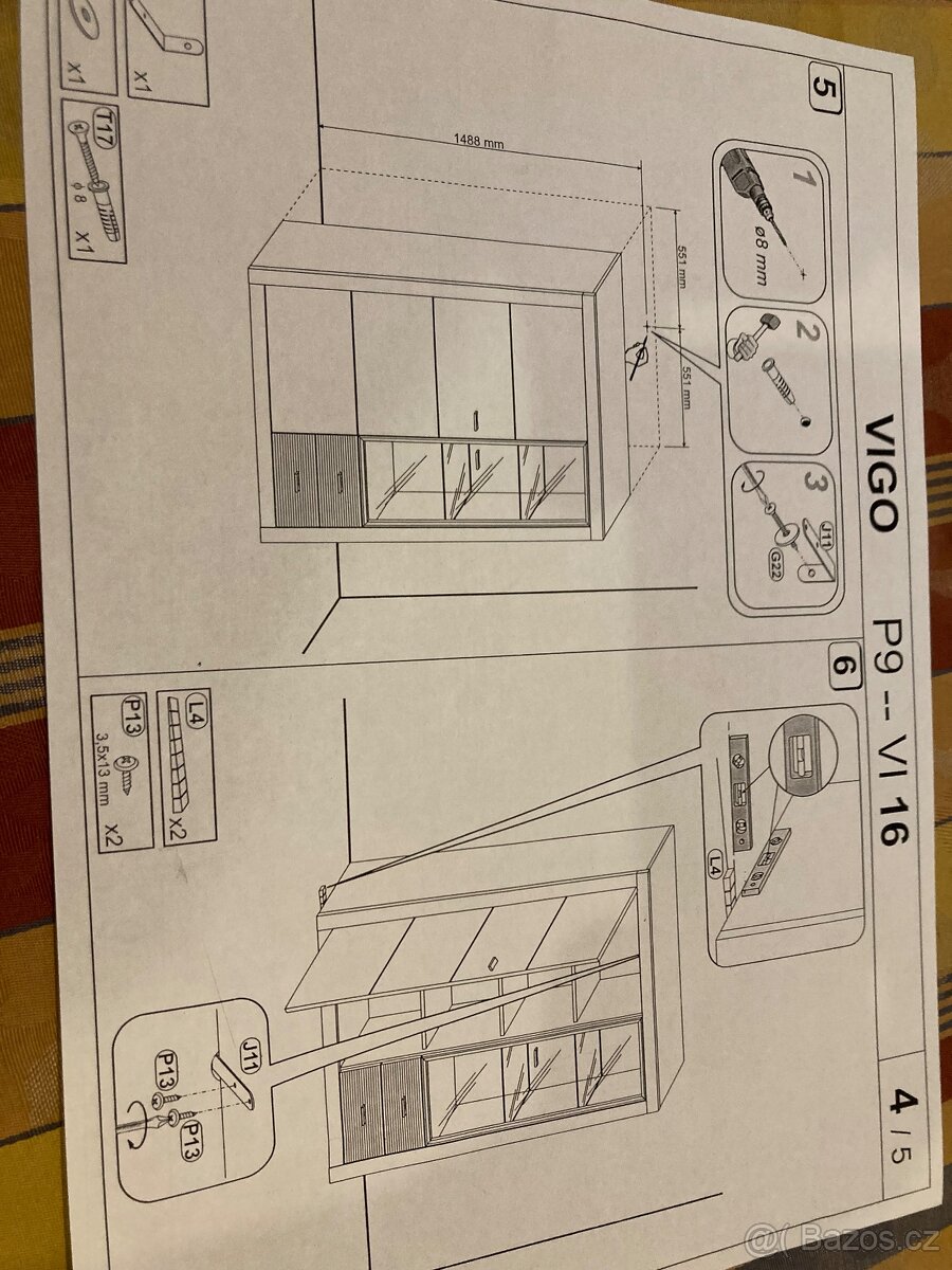 Komoda částečně prosklená/vitrína.Nová - 9