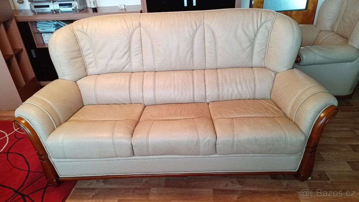 Kožená sedací souprava - sestava 3 částí - 9
