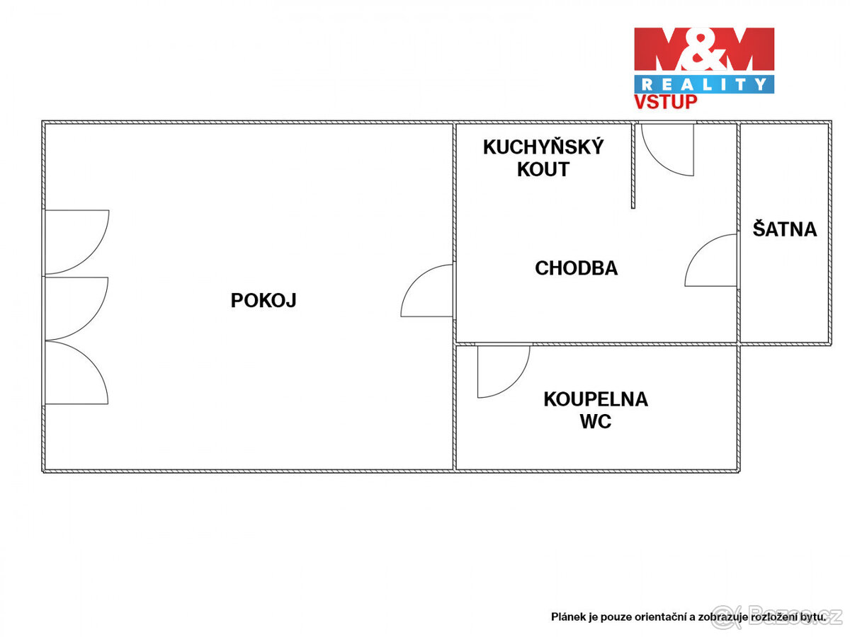 Pronájem bytu 1+kk, 29 m², Brno, ul. Herčíkova - 9
