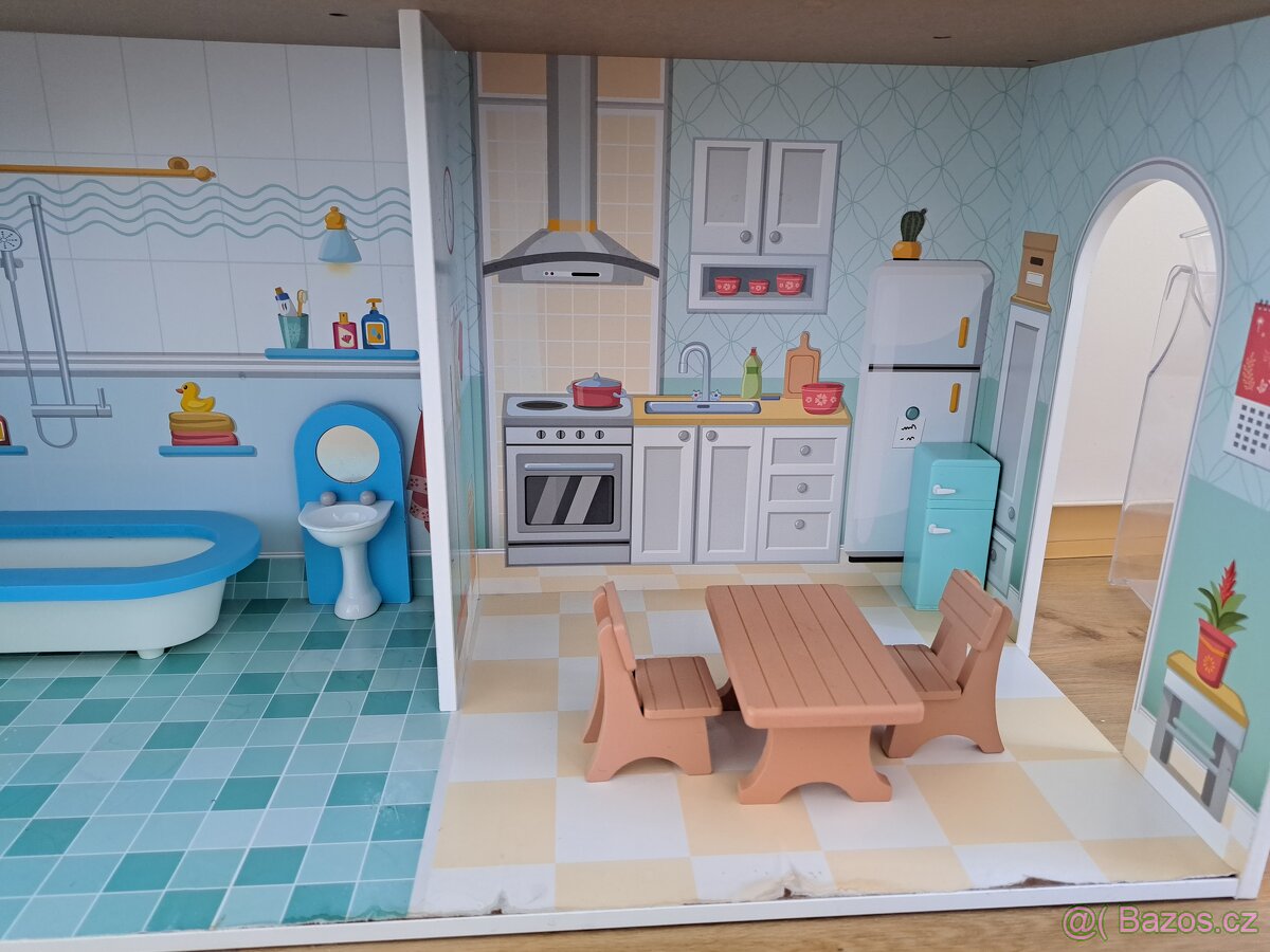 Velky dřevěný dům Woody pro panenky - 9