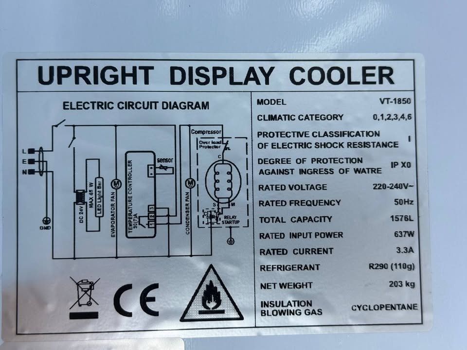 Prosklená chladicí lednice třídveřová - 9