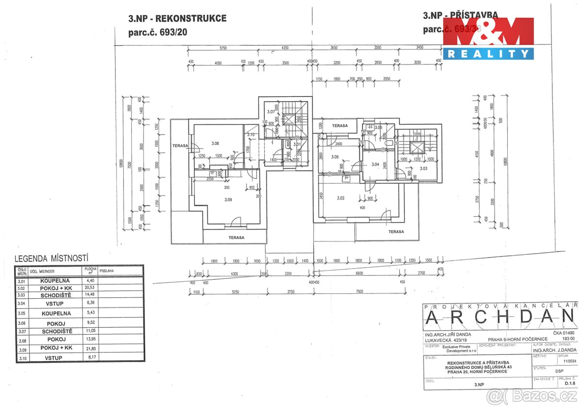 Prodej developerského projektu, 421 m², Praha, ul. Běluňská - 9