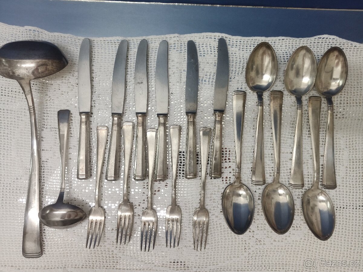 Velký set postříbrných příboru / Ag 900 - 9
