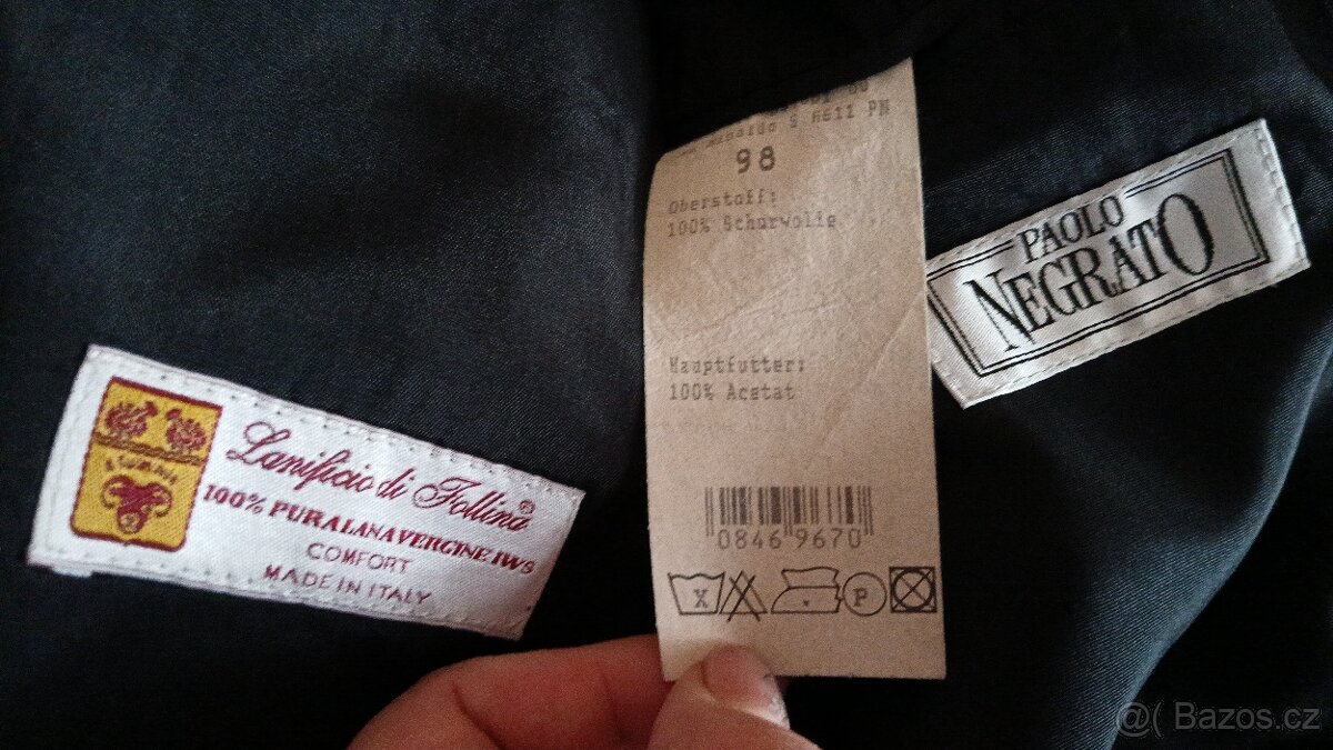 Luxusní pánský oblek Paolo Negrato vel.L - 9