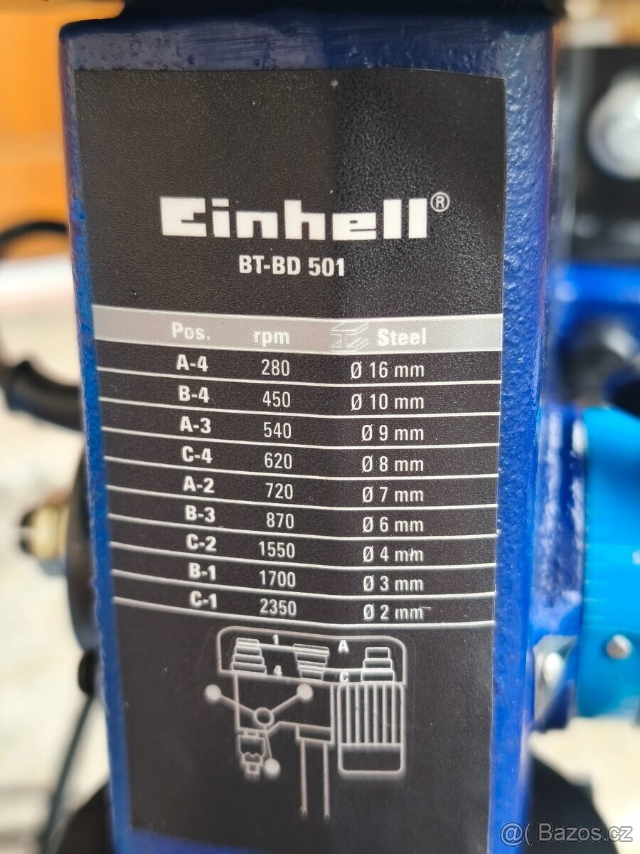 Prodám NEPOUŽITOU stolní vrtačku EINHELL -500 W. -Sklíčidlo - 9