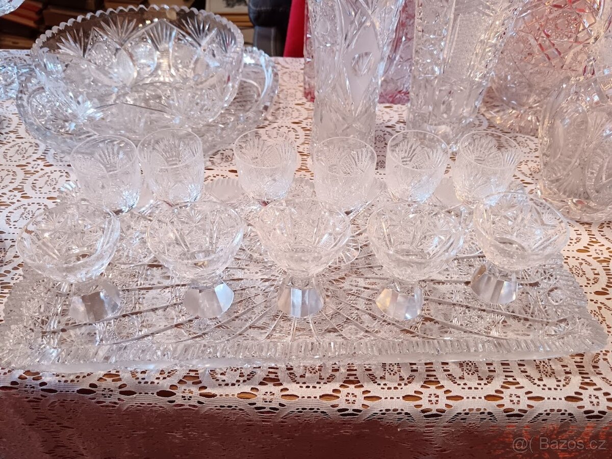 Obrovský set broušeného křišťálového skla (40+ ks) - 9
