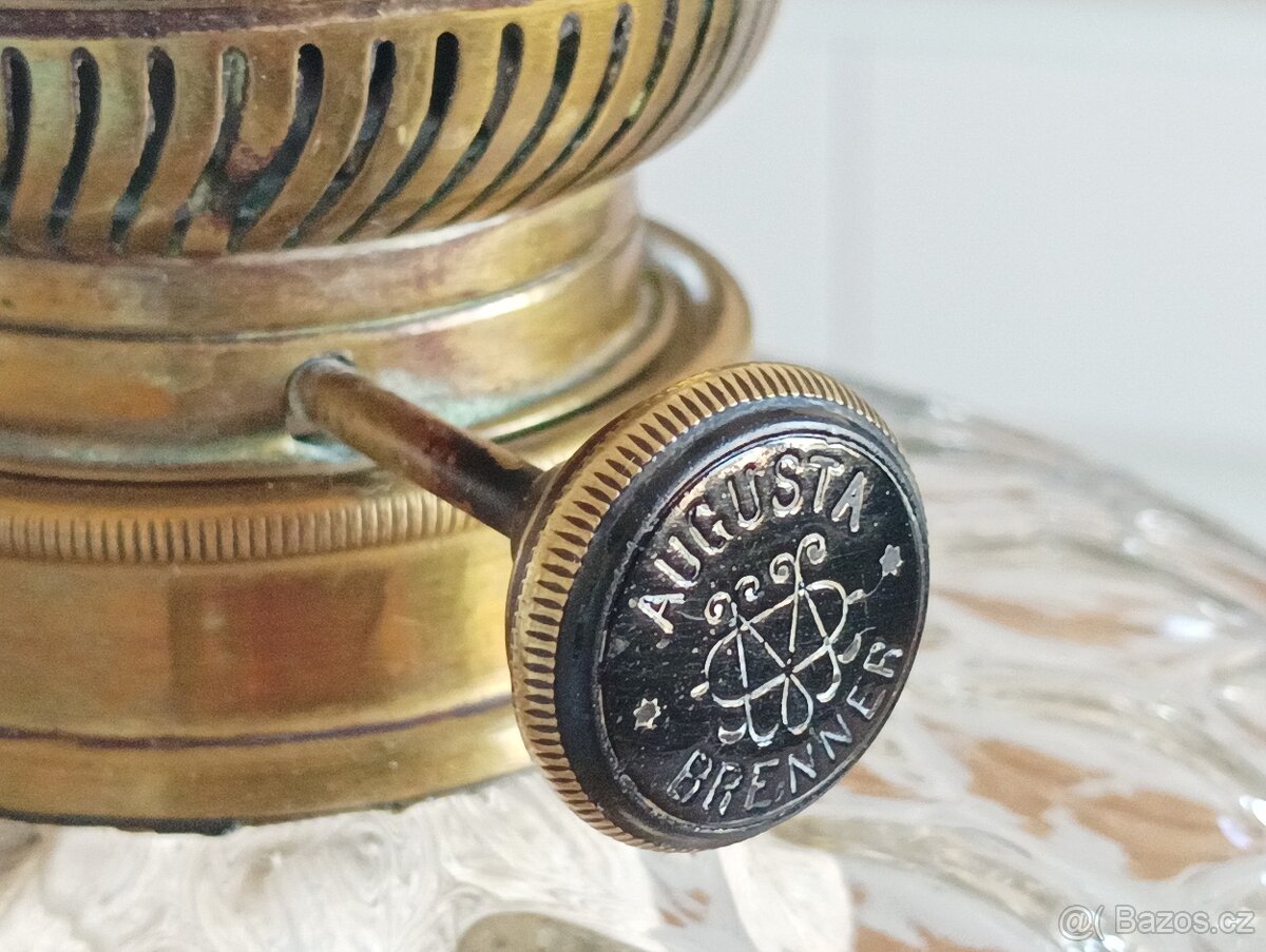 ART DECO STAROŽITNÁ PETROLEJKA AUGUSTA BRENNER, FRANCIE 1920 - 9