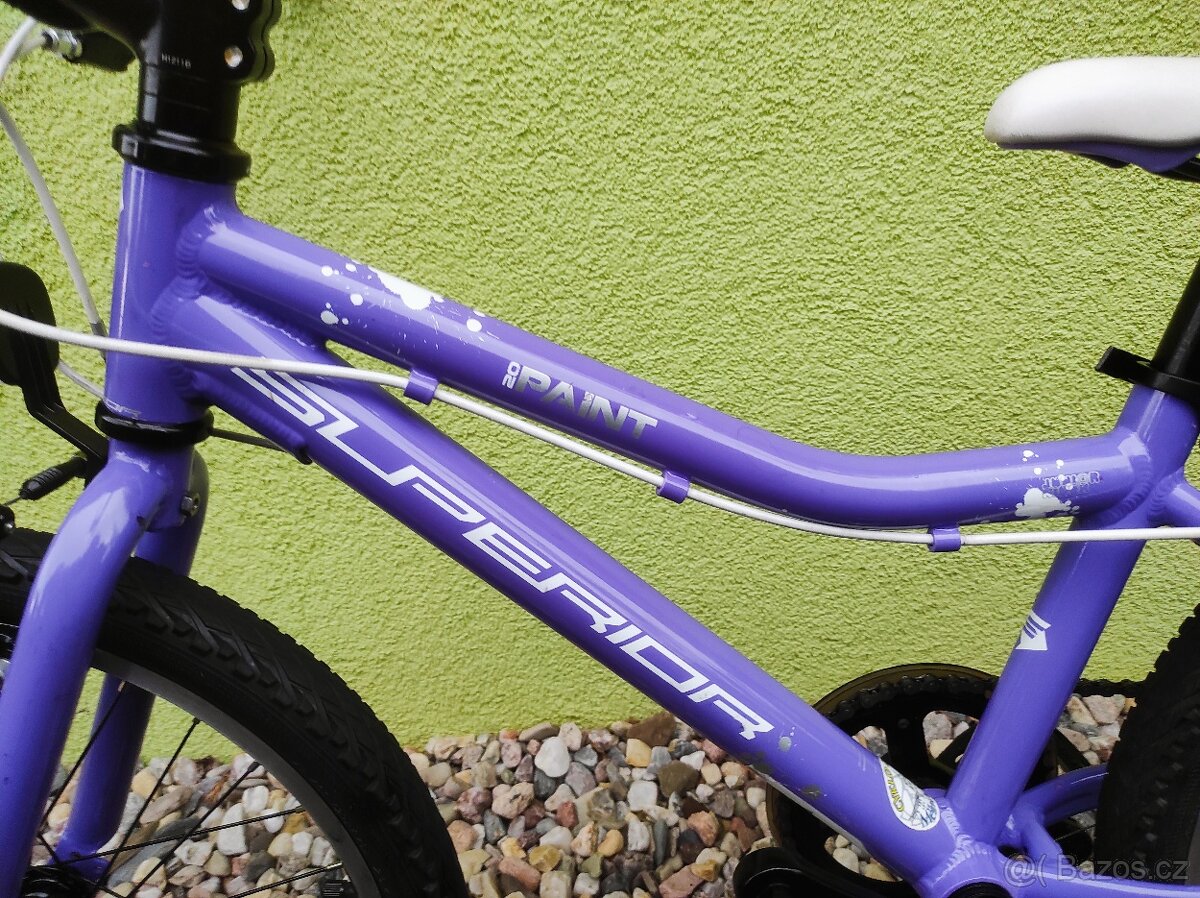 Značkové dětské kolo Superior 20" (fialová) - 9