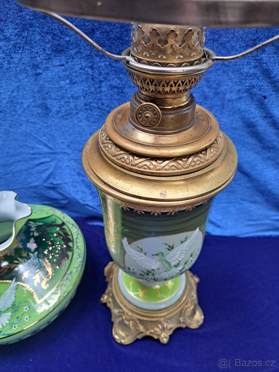 Petrolejová lampa zelená - 9