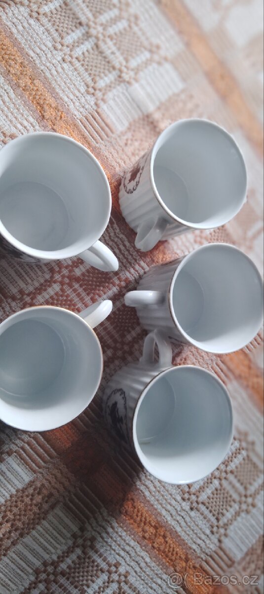 Hrnky starožitné rokoko Dubí Czechoslovakia - 9