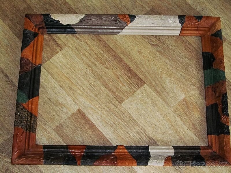 Obrazový rám potažený pravou kůží hand made - 9