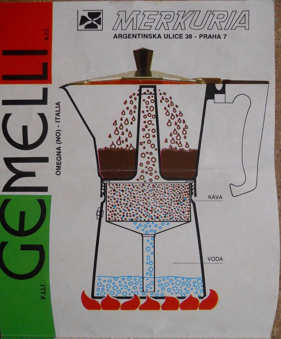 Retro moka konvička, nepoužitá, obal, návod, účtenka - 9