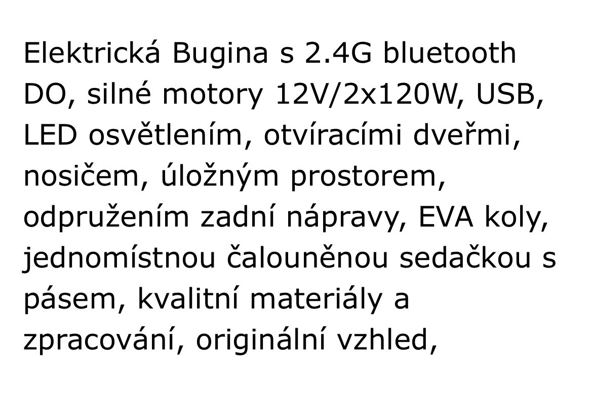 Dětská bugina elektrická -top stav - 9