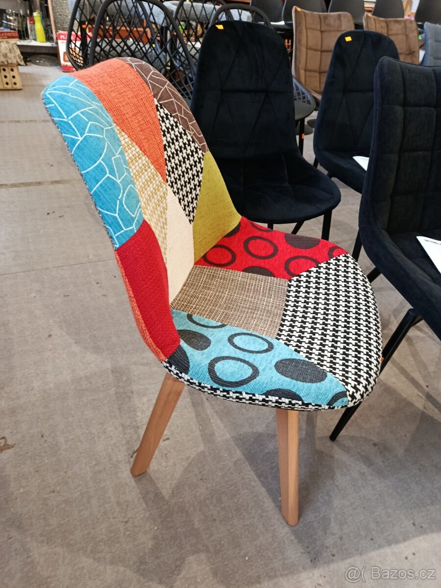 Nové jídelní židle patchwork 4 kusy - 9