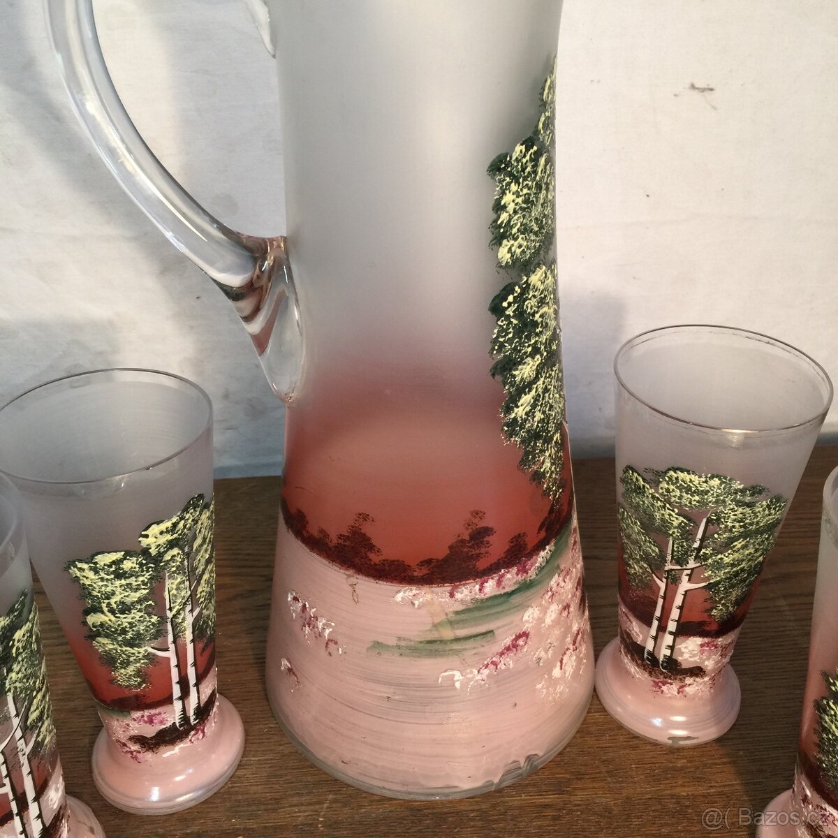 džbán a šest sklenic malovaná souprava - 9