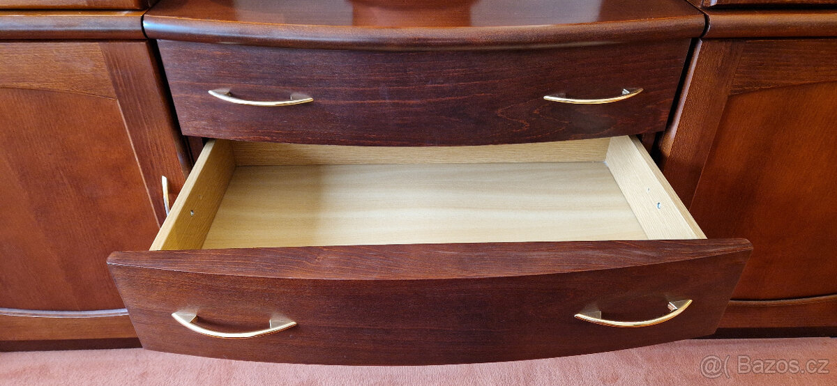 Sestava modulárních skříněk, obývací stěna masiv/dřevotříska - 9