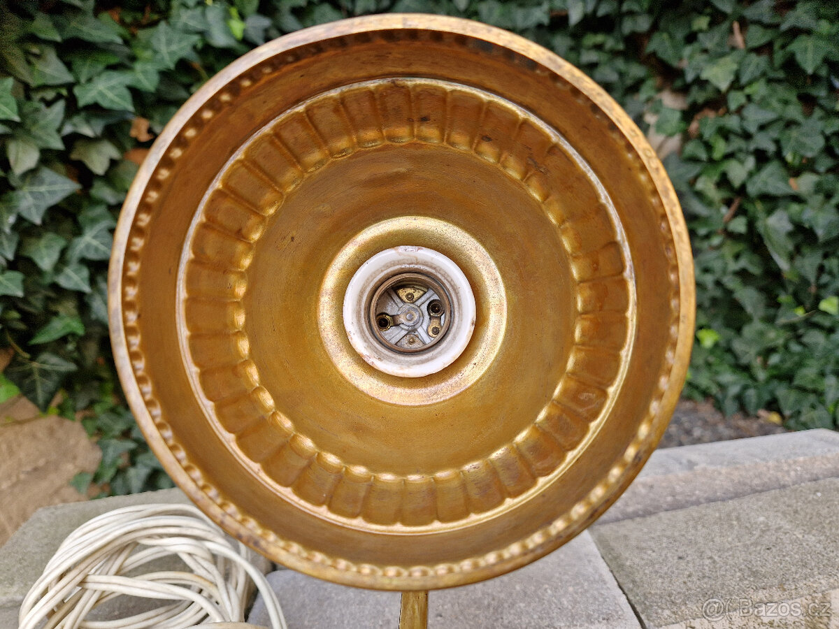 Starožitná stolní mosazná kloubová lampa 1. Republika - 9
