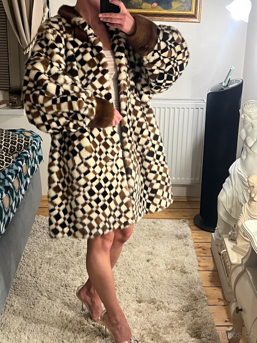 Barevný norkový kožich - 9