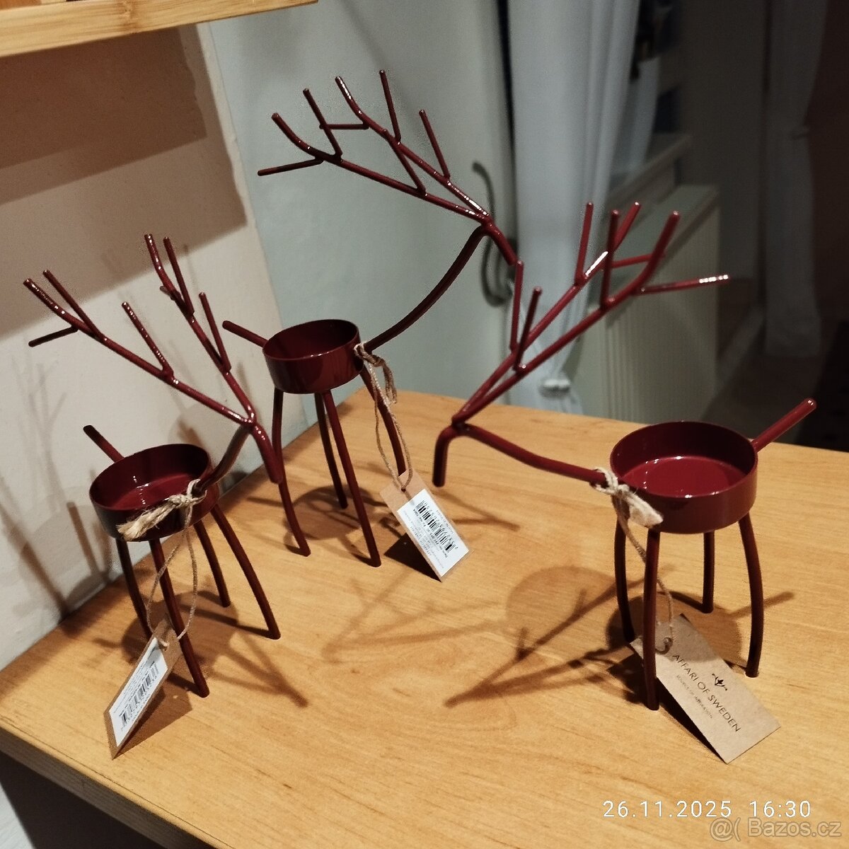 Kovový svícen na čajovou svíčku Jelínek a vánoční podnos - 9