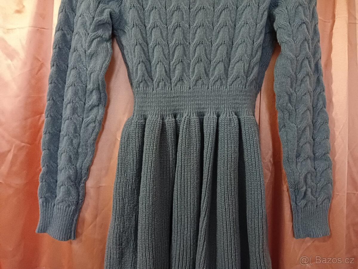 ♥️ Sexy dámské pletené úpletové teplé šaty copánky - nové ♥️ - 9