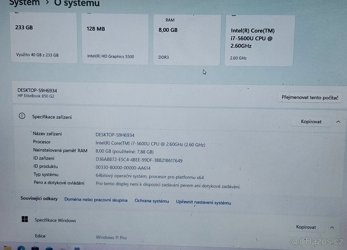 HP EliteBook 850 G2 - i5 - 9