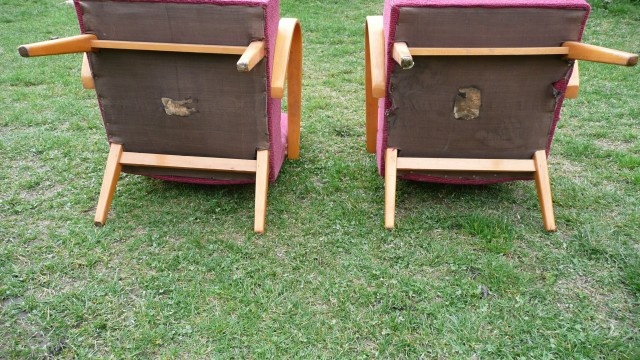 Křesílka červená-retro-dva kusy - 9