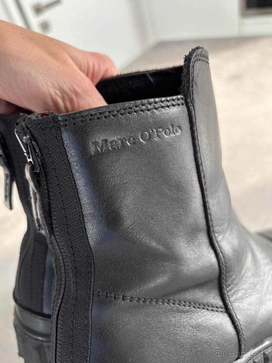 Kotníčkové kožené boty Marc O'Polo - 9