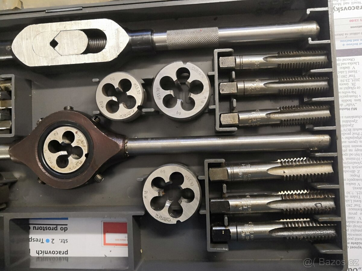 P:sada závitníků narex M1 HSS + M2 HSS - 9