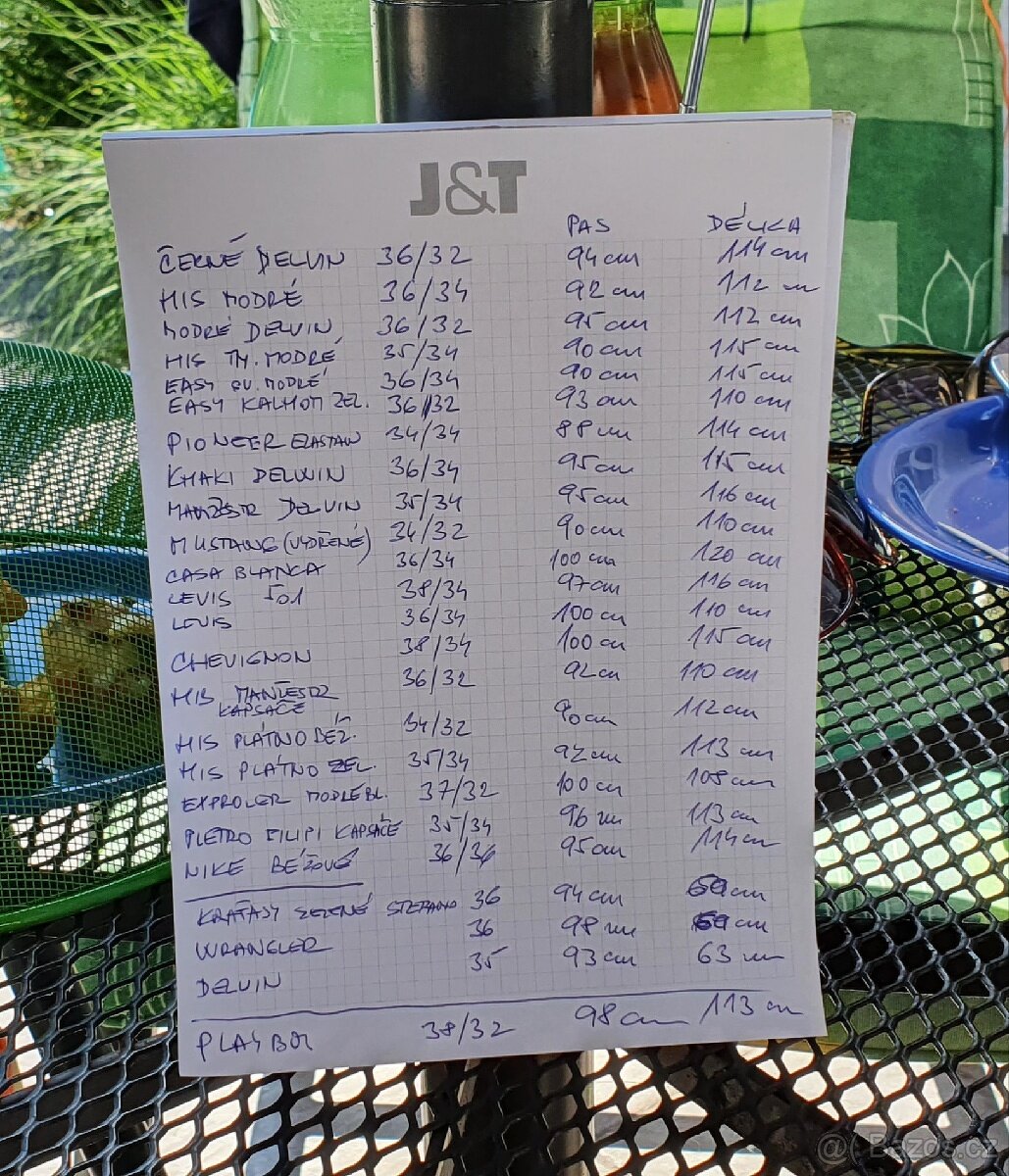 Prodám LEVNĚ džíny,plátěné kalhoty,kapsáče,džínové kraťasy - 9