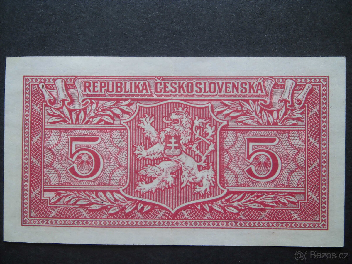 Bankovky " 5 Kčs 25.1.1949 " - 9