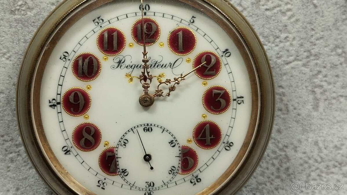 orig.Železniční hodinky REGULATEUR s lokomotivou, 202g, 66mm - 9