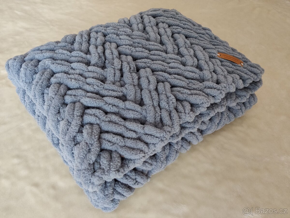 Pletená dětská deka šedá tmavá - 9