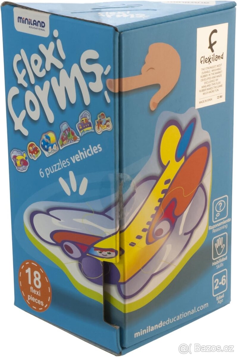 Puzzle Miniland Flexi Form dopravní prostředky + zvířata - 9