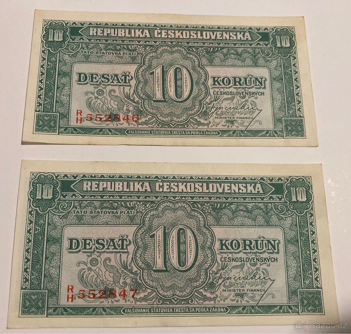 Bankovky 10 kčs bez data ( 1945 ) - 9