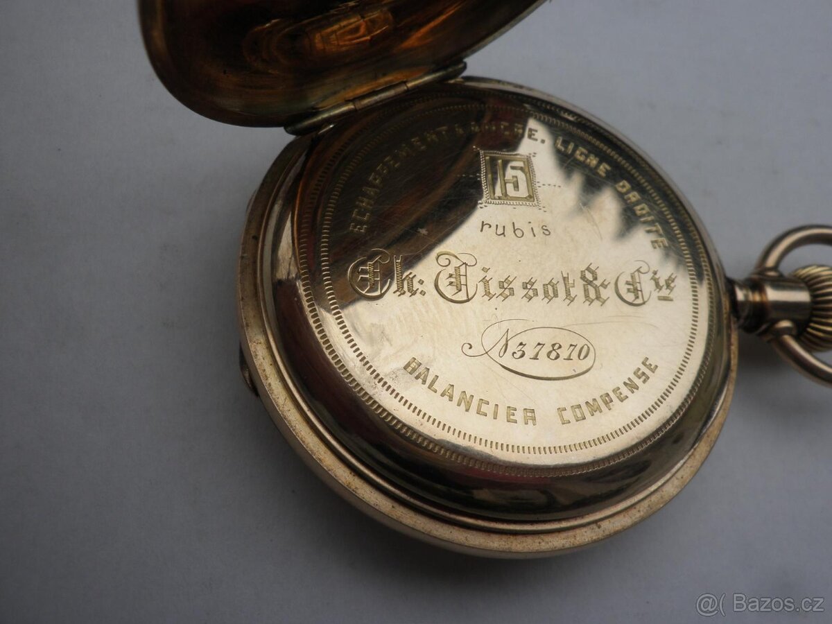 Prodám za cenu zlata CELO ZLATÉ 14K kapesní hodinky TISSOT - 9