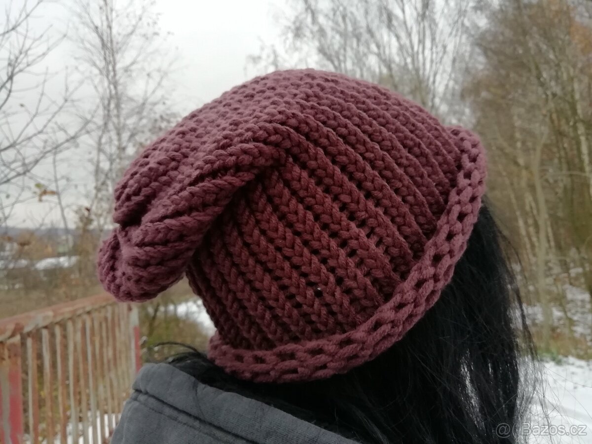 Nová pletená čepice 2v1 - 9
