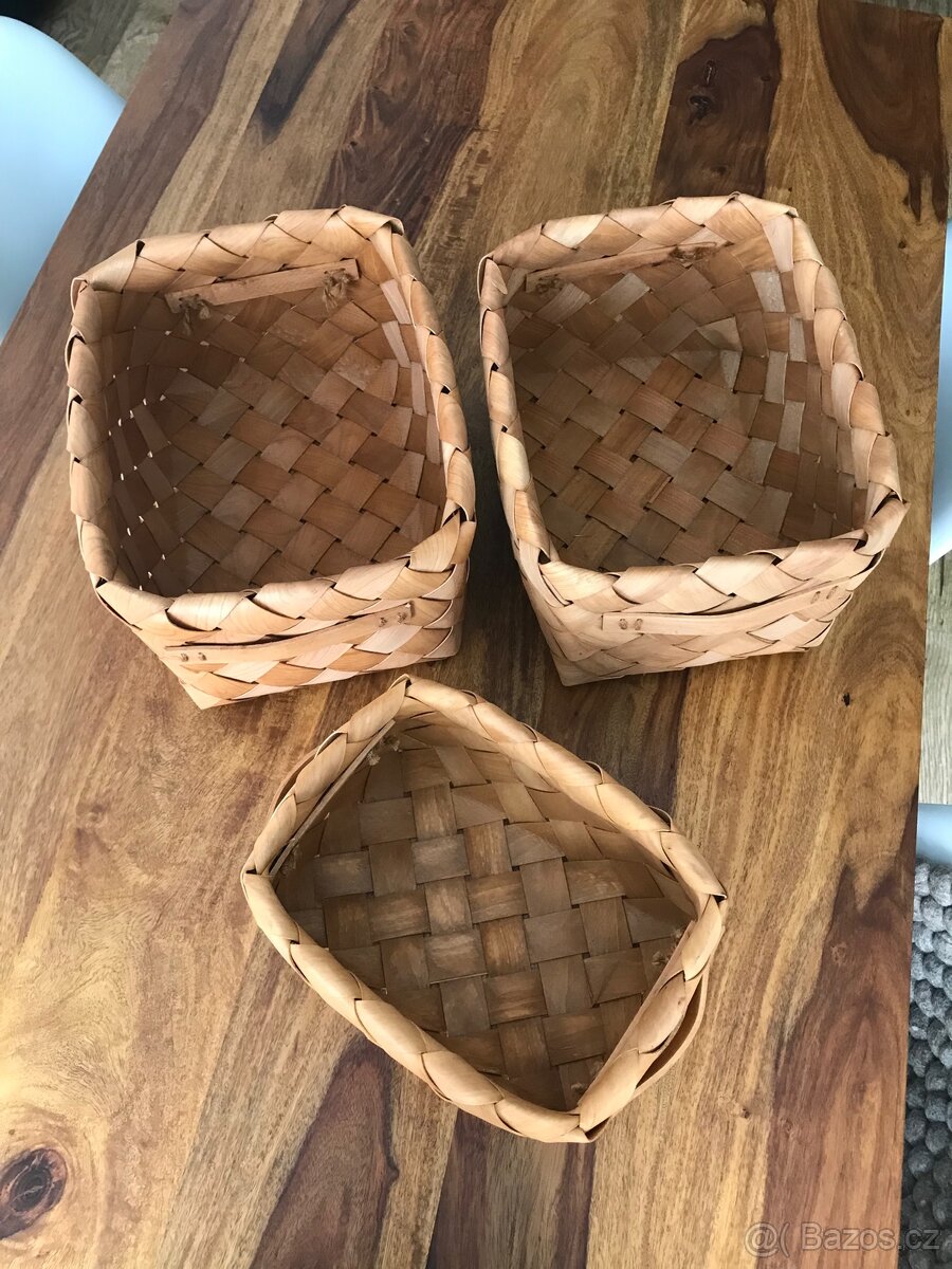 Dřevěné košíky s uchy 3ks - 9