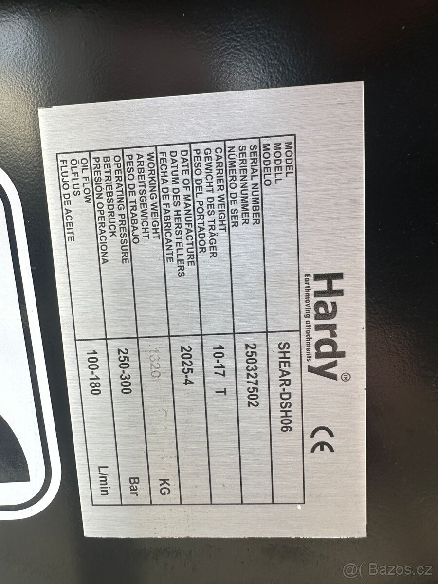 Demoliční nůžky Hardy 1320kg pro 13-18t bagr - 9