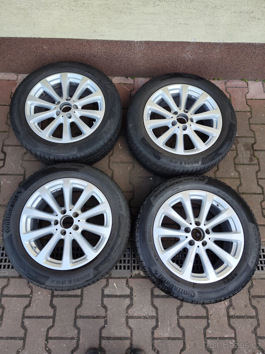ORIGINÁL ALU kola MERCEDES s PNEU CONTINENTAL 6mm 17" - 9